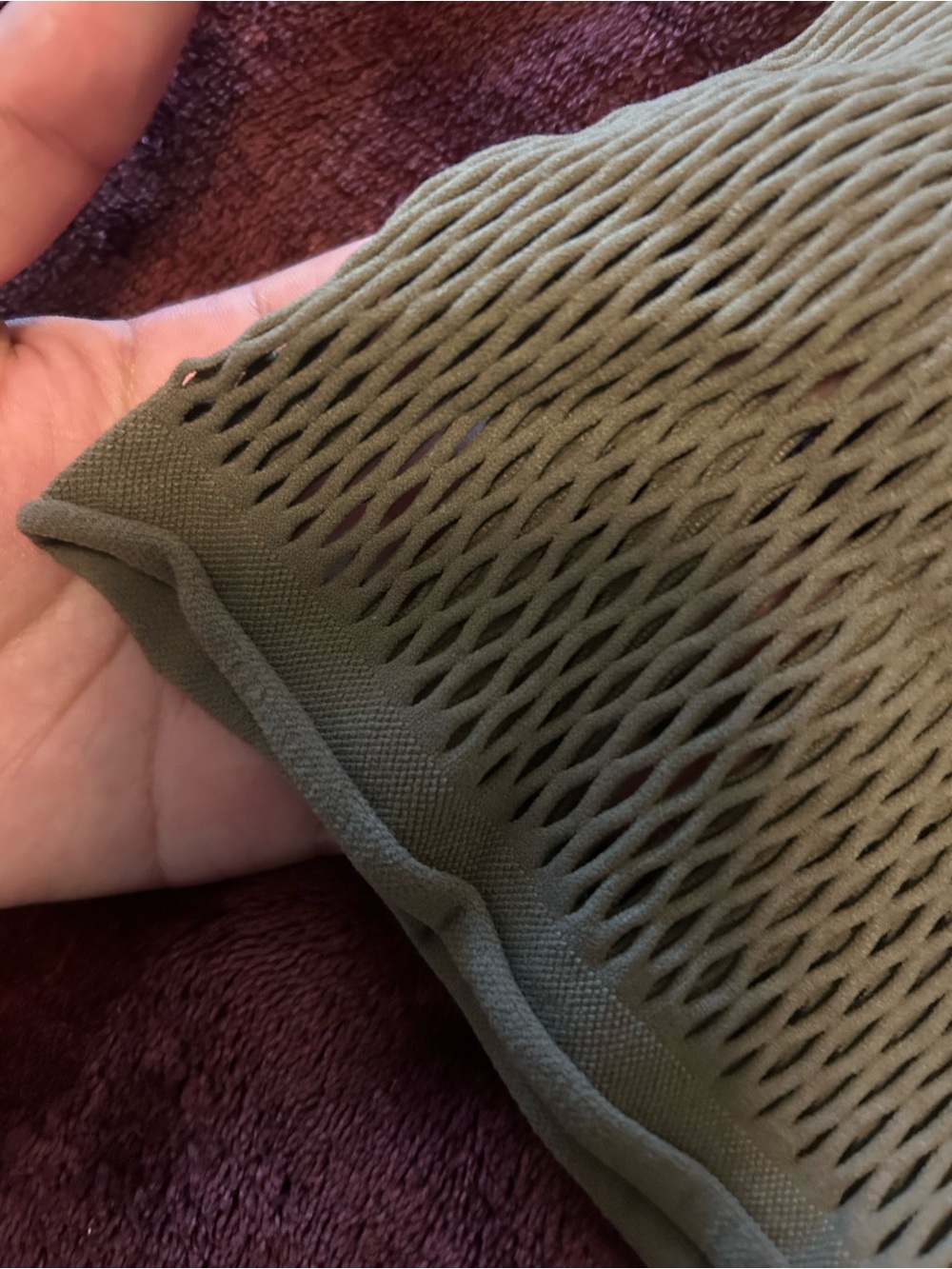 SKIMS Olive Green Open-Knit Short Sleeve Dress - Picture 2 of 3